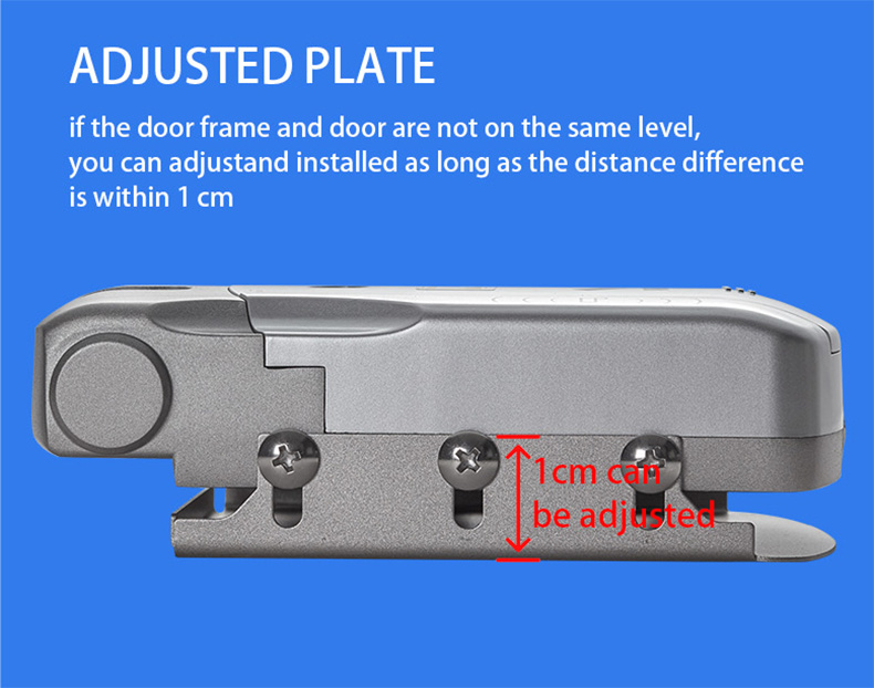 Adjustable mounting plate for different door frames