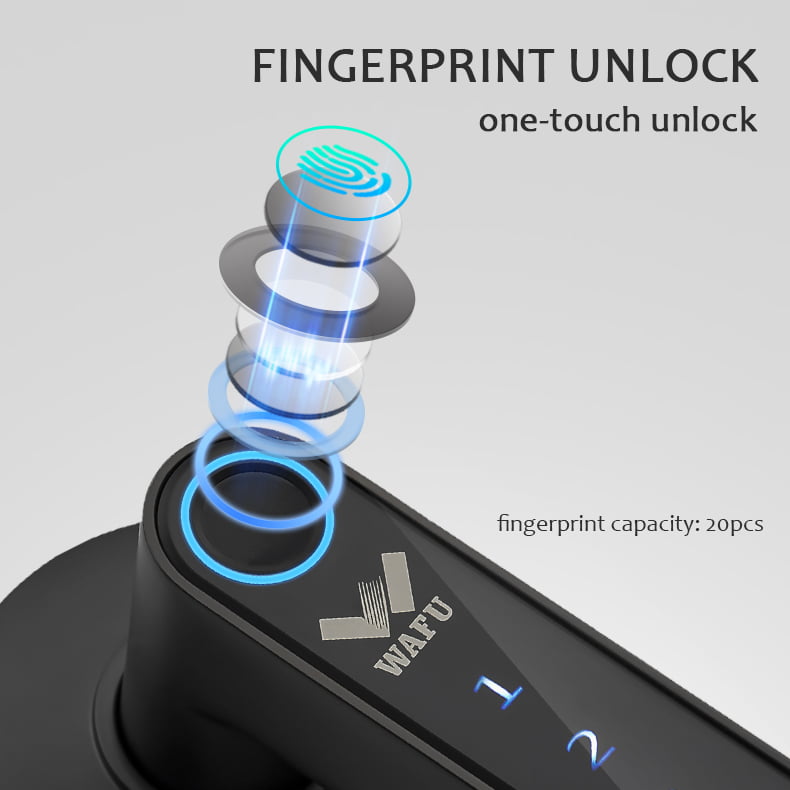 WF-016 one-touch fingerprint unlock close-up