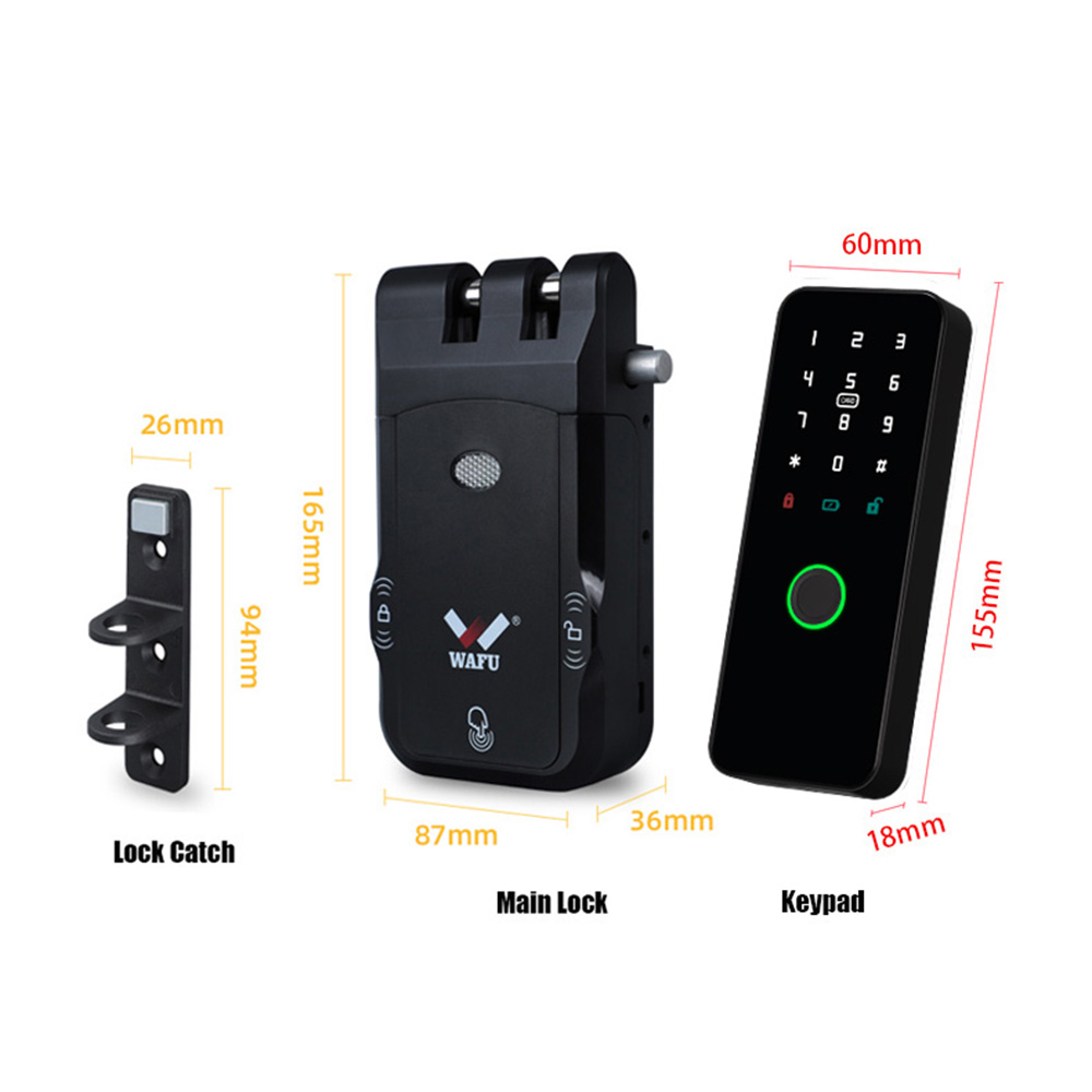 WF-026 lock body and accessories dimensions
