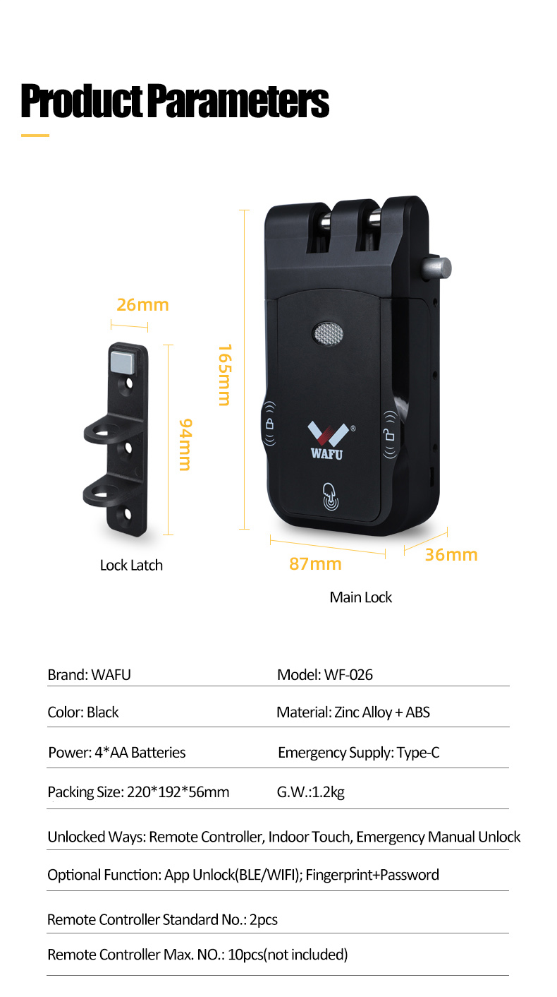 WF-026 parameter & dimension overview