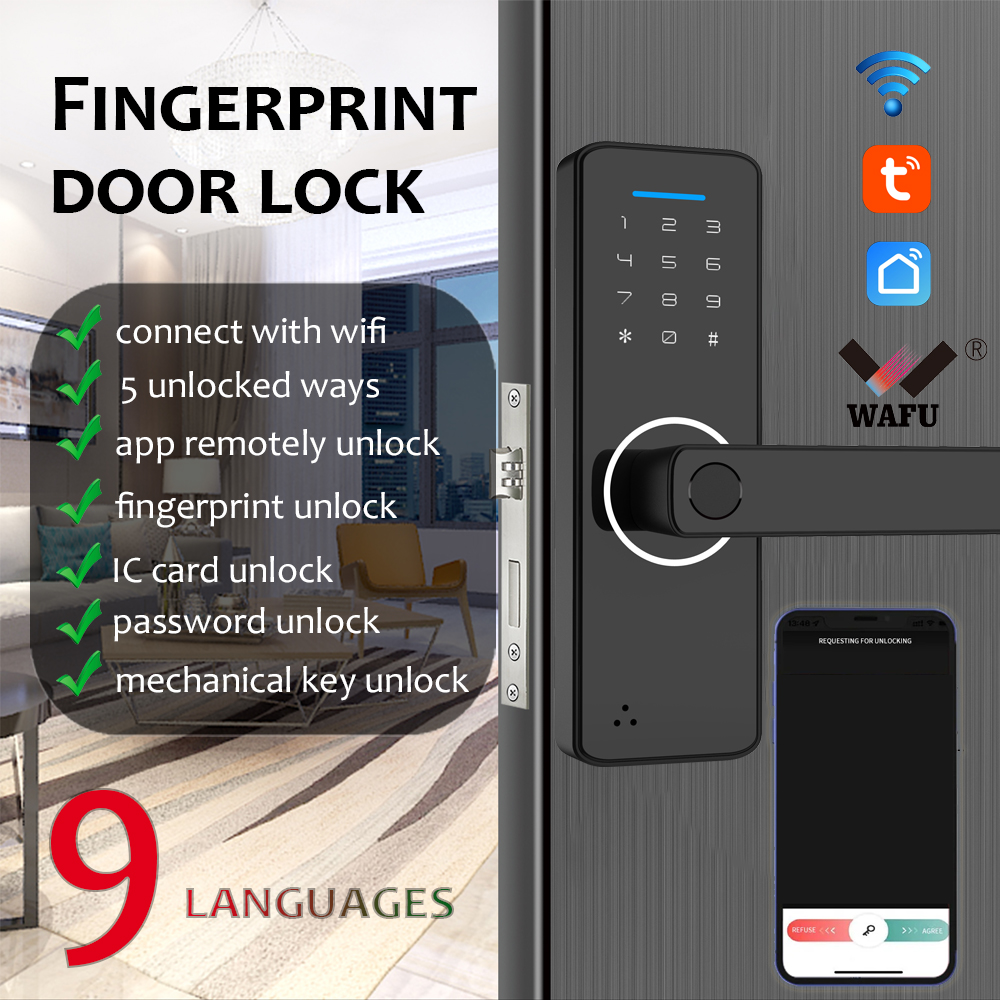 WF-F1 5-in-1 Smart Handle Lock - Front view