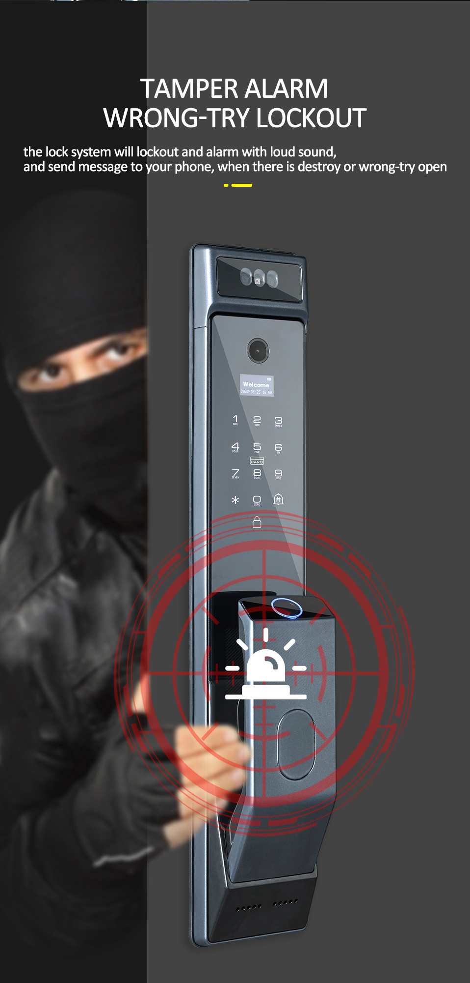 WF-MY4 anti-tamper alarm & wrong-try lockout