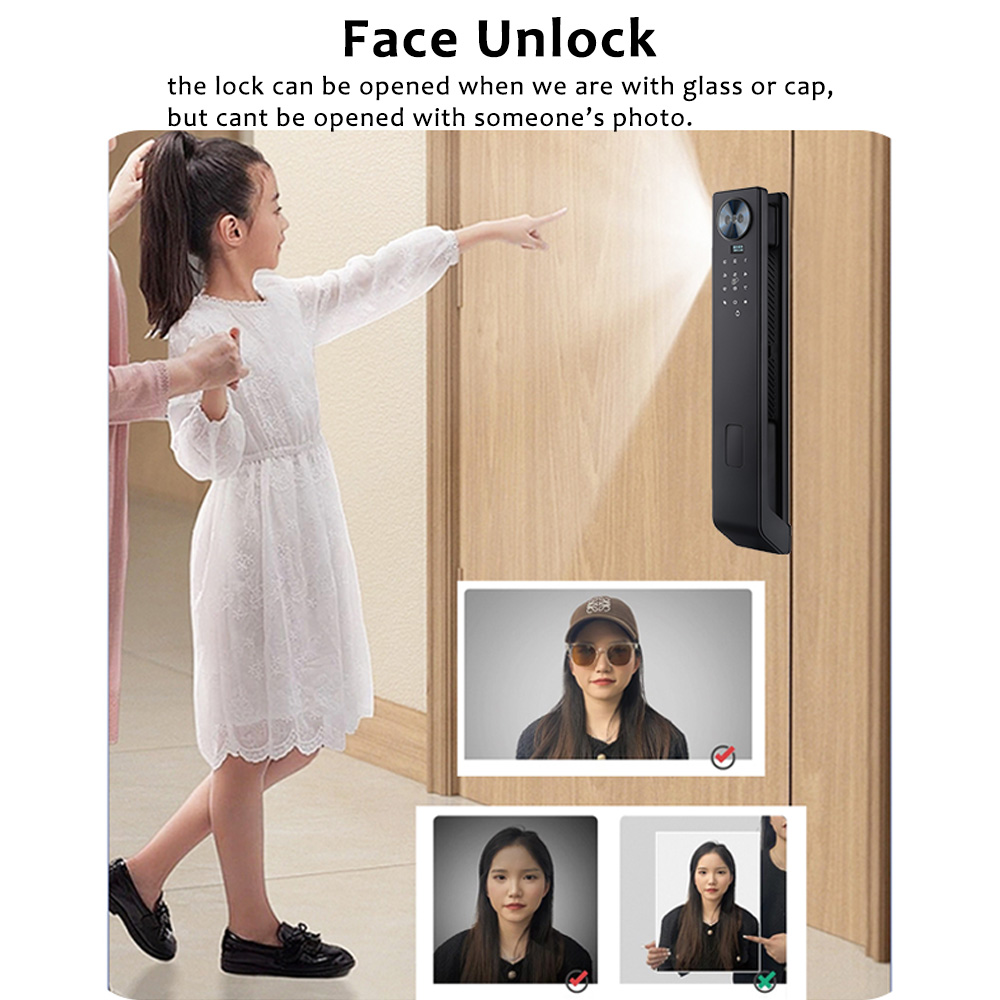 WF-MY6 face anti-photo unlock, glasses & hat recognizable