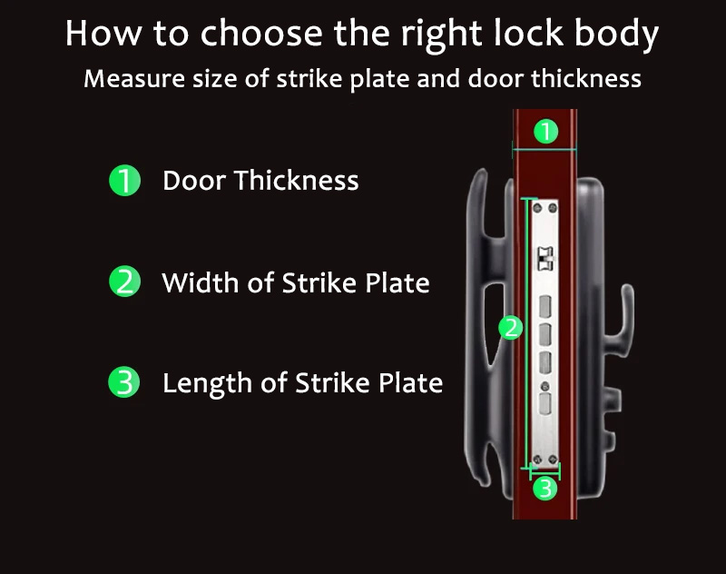 WF-MY6 lock body dimension measurement diagram