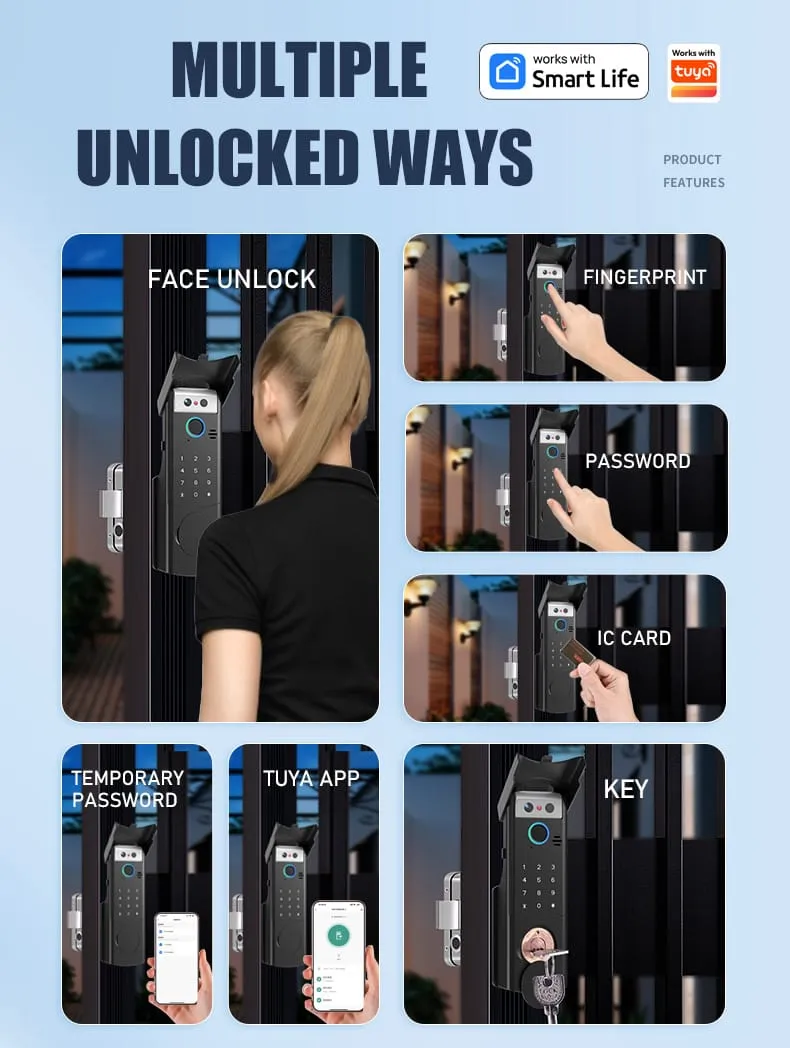 WAFU WF-014 3D Face Peephole Full-Auto Smart Lock — 3D face recognition lock, smart peephole lock | detail image 2