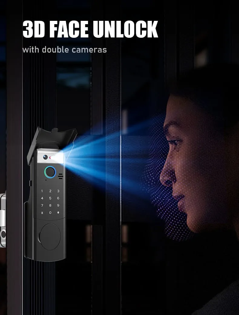WAFU WF-014 3D Face Peephole Full-Auto Smart Lock — 3D face recognition lock, smart peephole lock | detail image 4