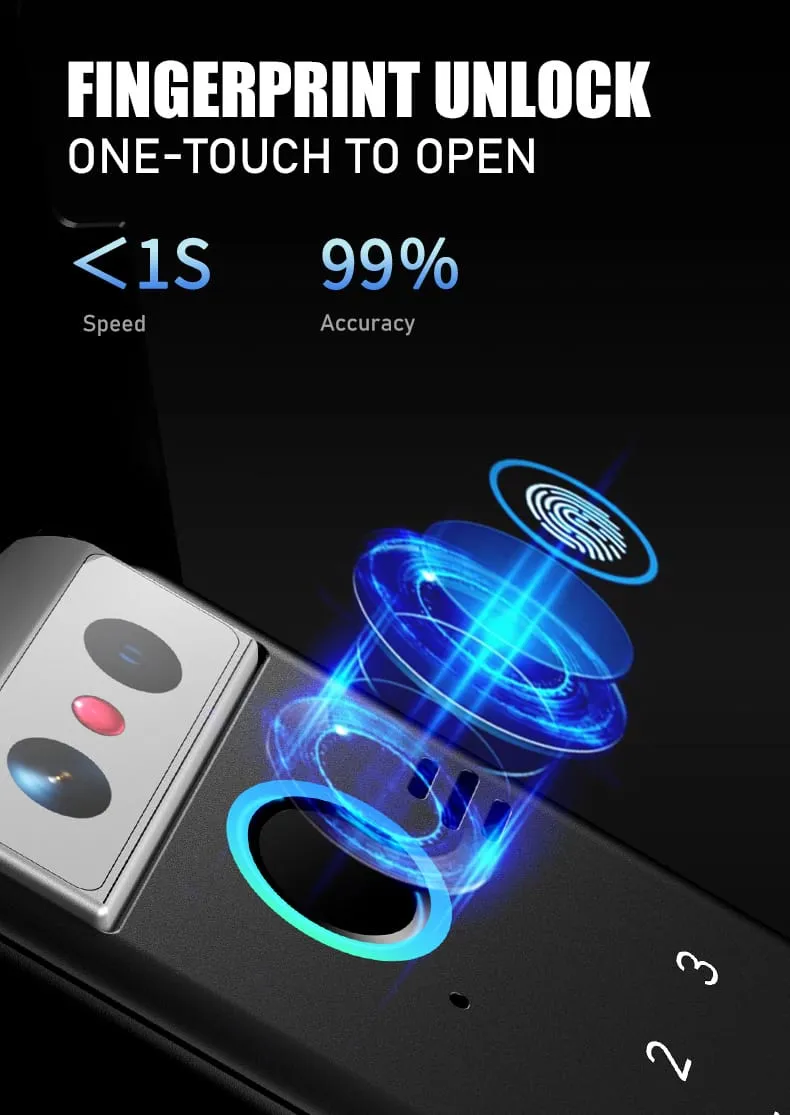 WAFU WF-014 3D Face Peephole Full-Auto Smart Lock — 3D face recognition lock, smart peephole lock | detail image 5