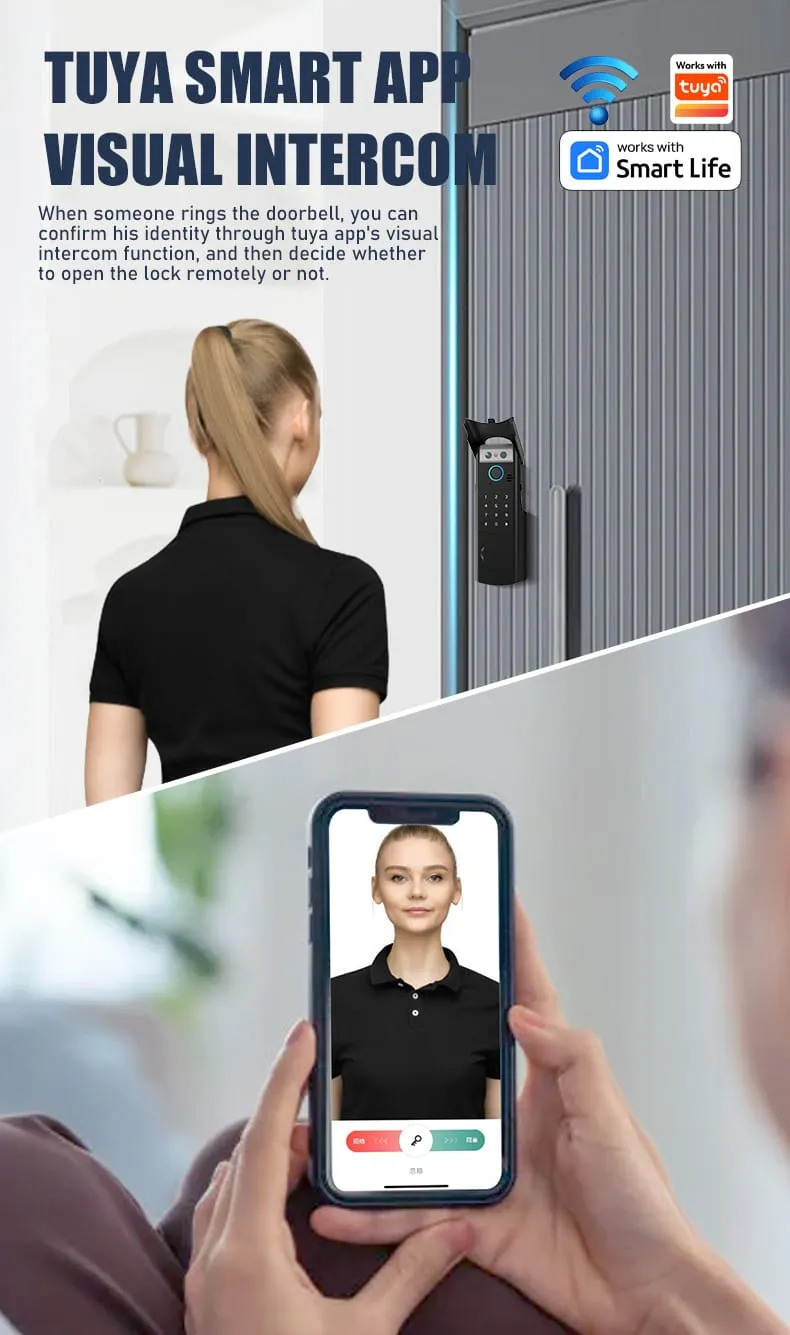 WAFU WF-014 3D Face Peephole Full-Auto Smart Lock — 3D face recognition lock, smart peephole lock | detail image 7