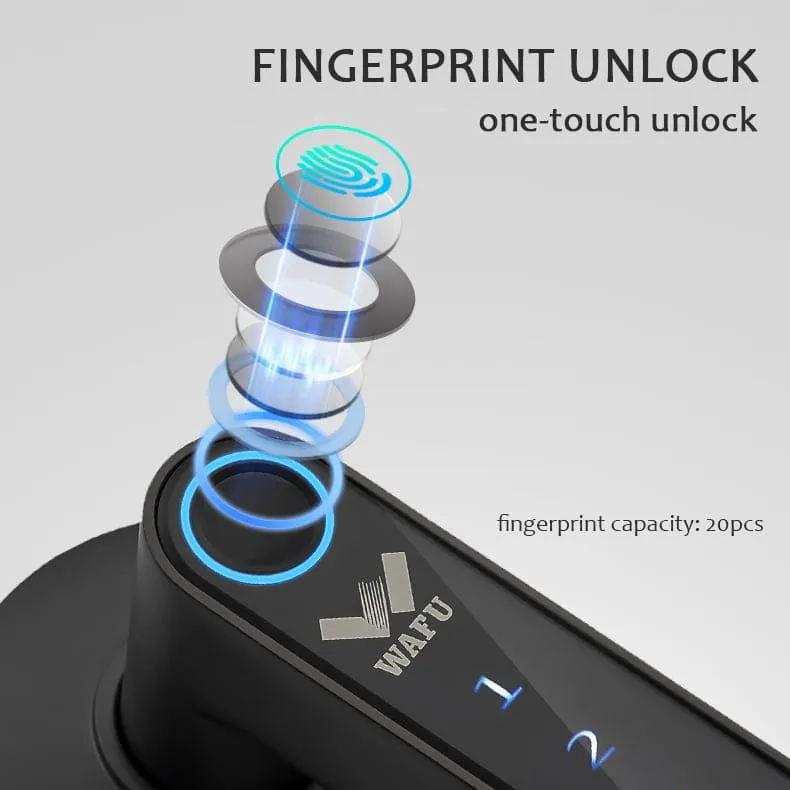 WAFU WF-016 Handle Lock — no-wire handle lock, fingerprint lock | detail image 2