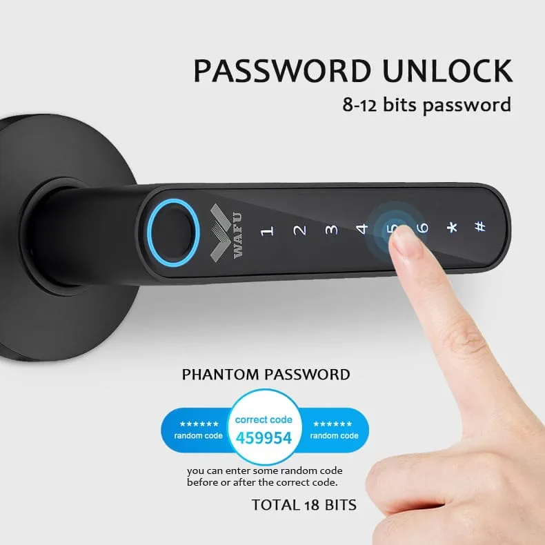 WAFU WF-016 Handle Lock — no-wire handle lock, fingerprint lock | detail image 3