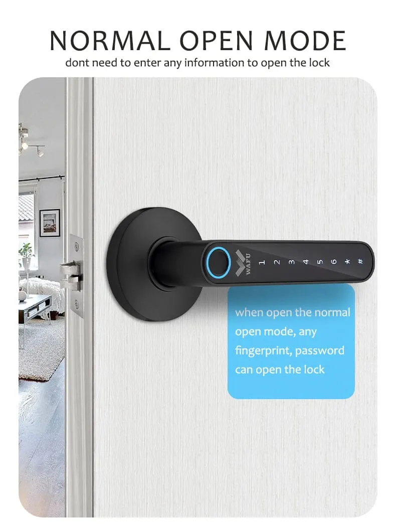 WAFU WF-016 Handle Lock — no-wire handle lock, fingerprint lock | detail image 6