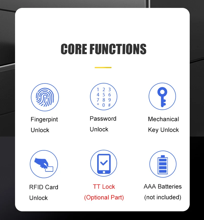 WAFU WF-023 Slim Aluminum Alloy Fingerprint Smart Lock | product detail image 2