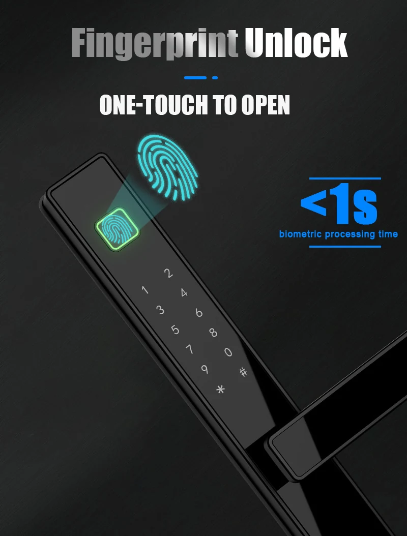 WAFU WF-023 Slim Aluminum Alloy Fingerprint Smart Lock | product detail image 6