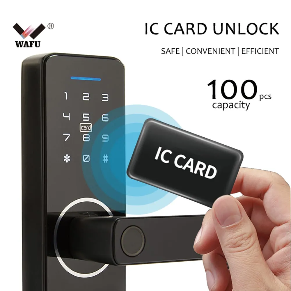 WAFU WF-F1 5-in-1 Smart Handle Lock — smart handle lock, fingerprint password lock | product photo 5