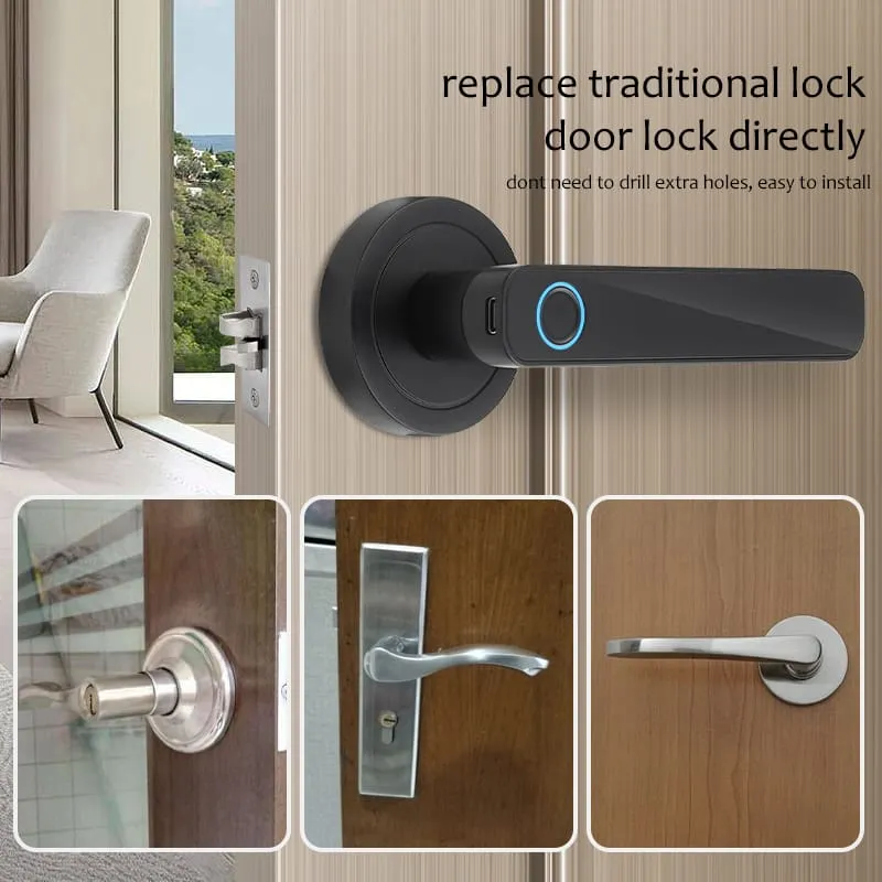 WAFU WF-F3 Fingerprint & Password Handle Lock — WAFU WF-F3, fingerprint password handle lock | product photo 4