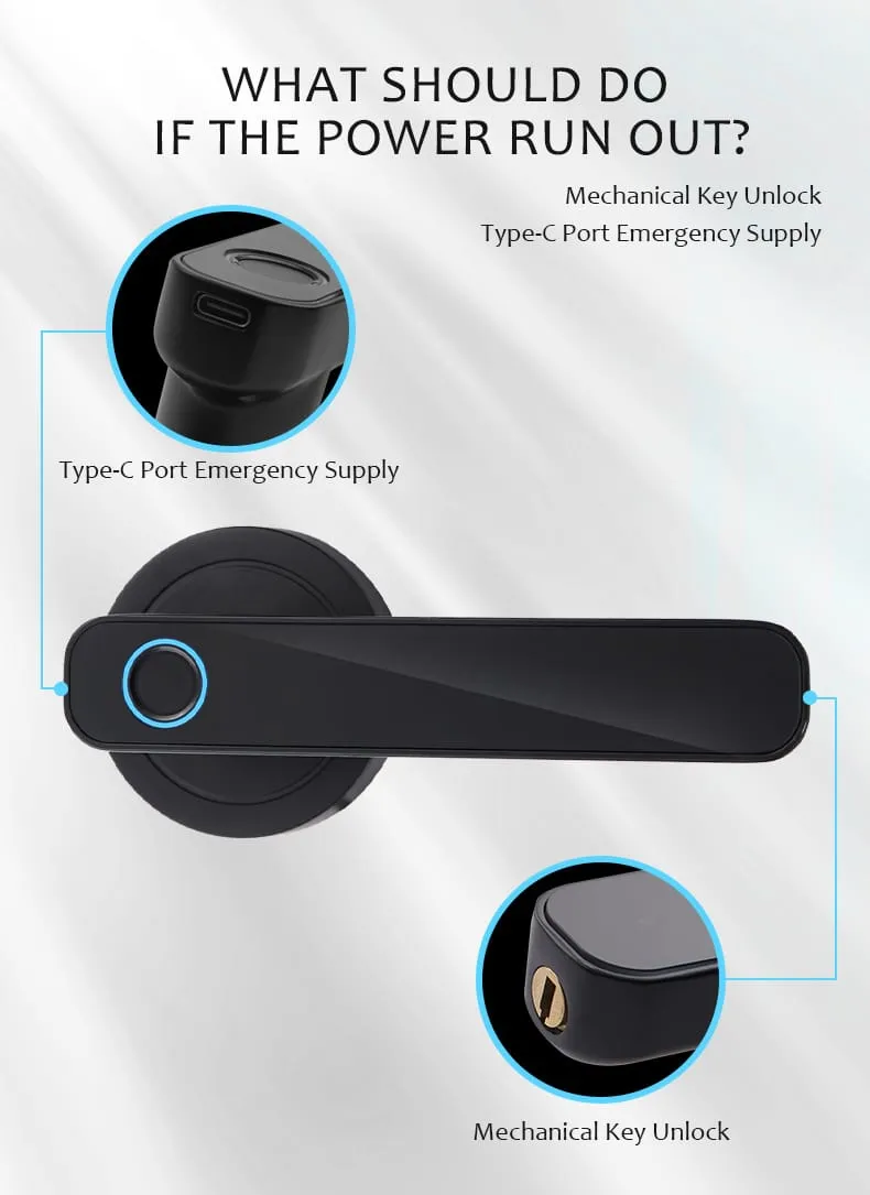 WAFU WF-F3 Fingerprint & Password Handle Lock — WAFU WF-F3, fingerprint password handle lock | detail image 5