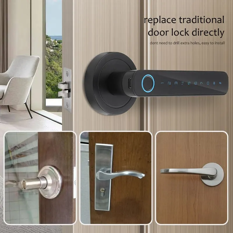 WAFU WF-F4 Fingerprint & Password Handle Lock — fingerprint password handle lock, dynamic password | product photo 5