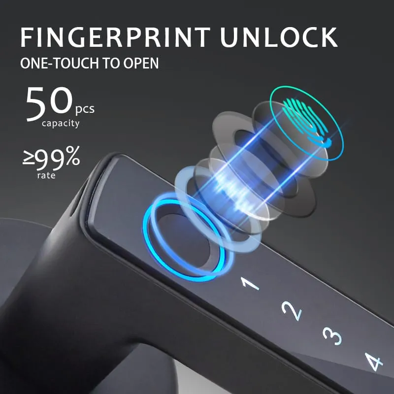 WAFU WF-F6 Fingerprint Handle Lock — fingerprint handle lock, Bluetooth door lock | product photo 3