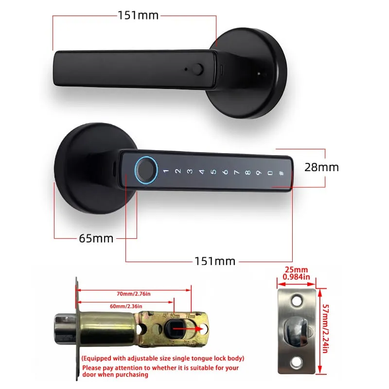 WAFU WF-F6 Fingerprint Handle Lock — fingerprint handle lock, Bluetooth door lock | product photo 8