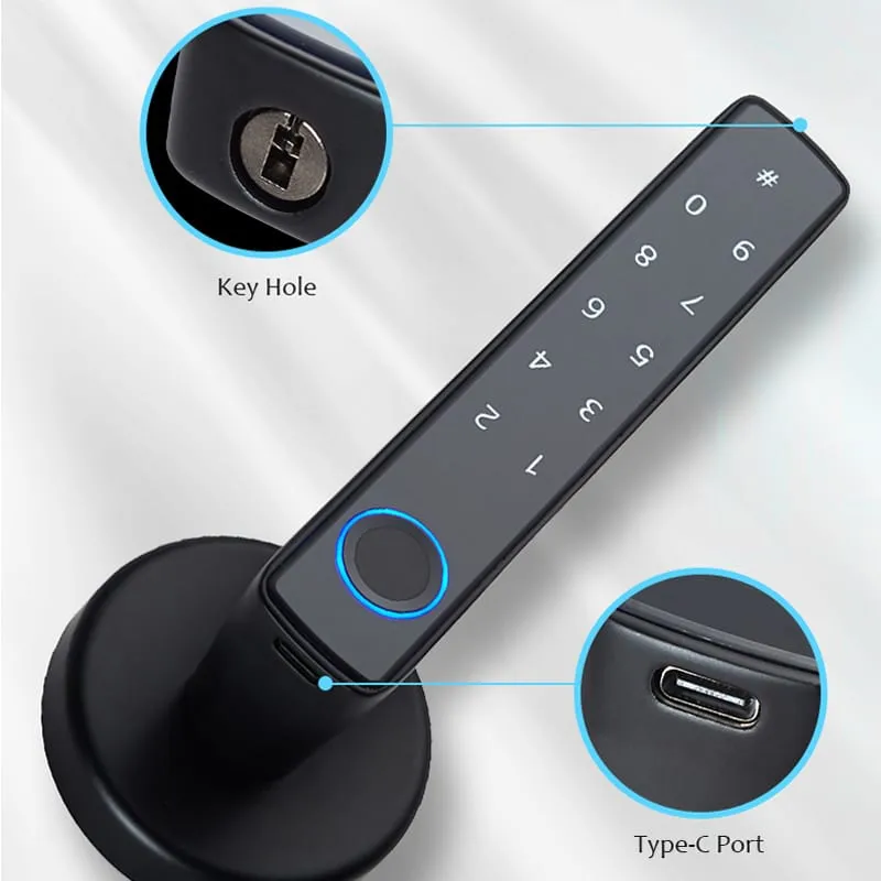 WAFU WF-F8 Fingerprint & Password Handle Lock — fingerprint password handle lock, large capacity | product photo 3