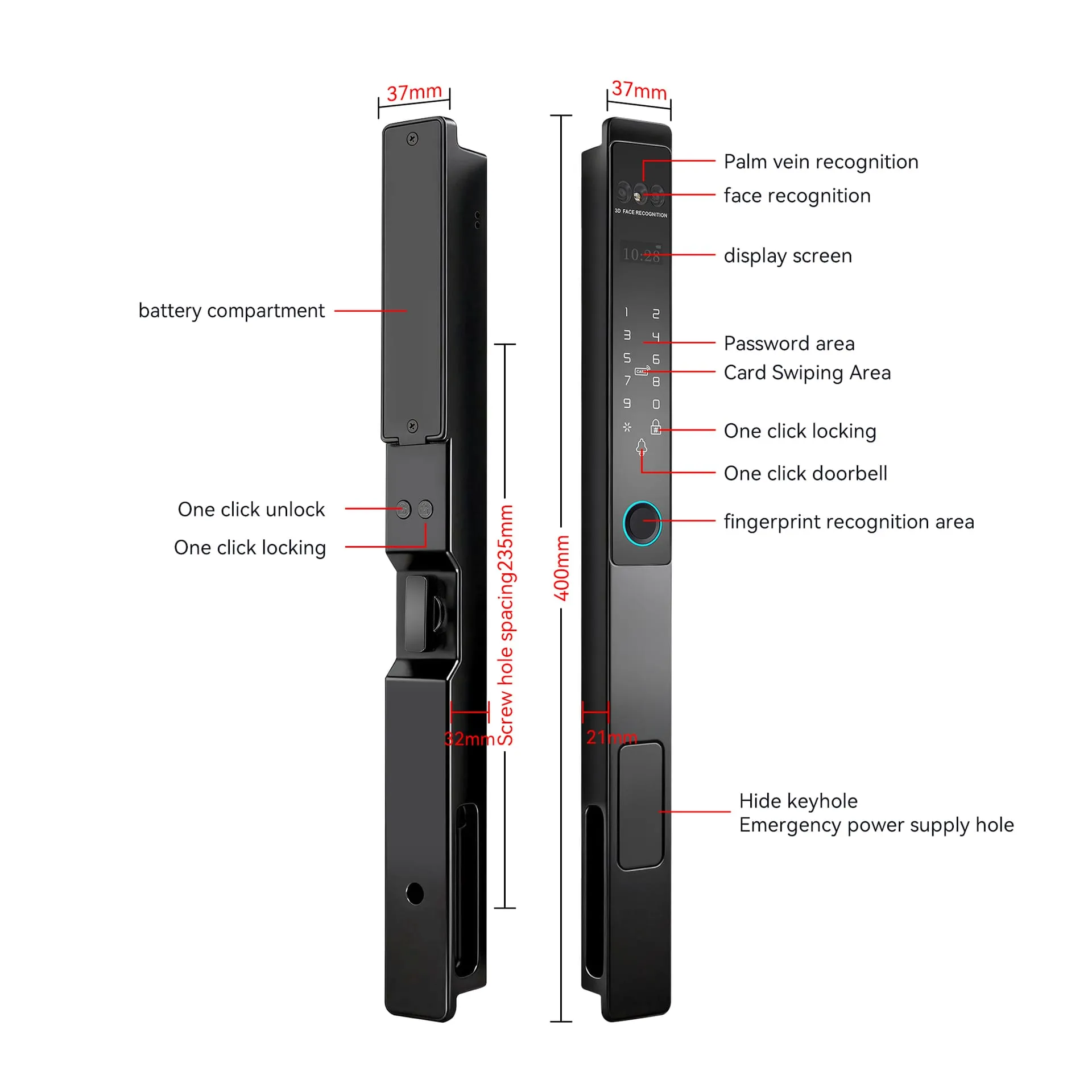 WAFU WAFU H2 7-in-1 Smart Lock — smart lock, face recognition | product photo 4