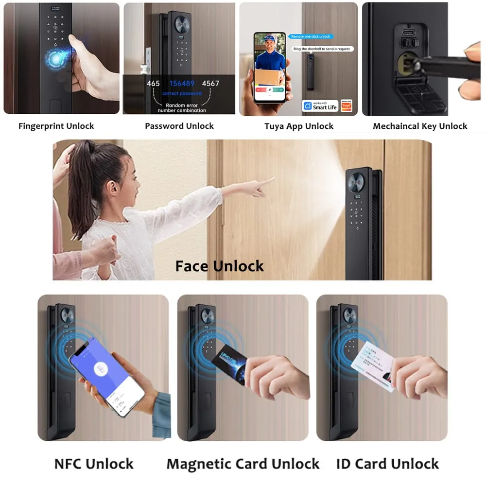 WAFU WF-MY6 3D Face & Peephole Lock — 3D face peephole lock, 26 languages | product photo 4