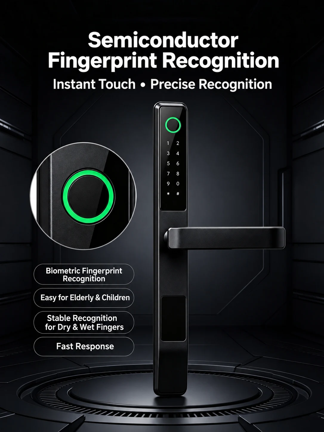 V4 Smart Handle Lock for Thermal-Break Aluminum Doors detail image 2