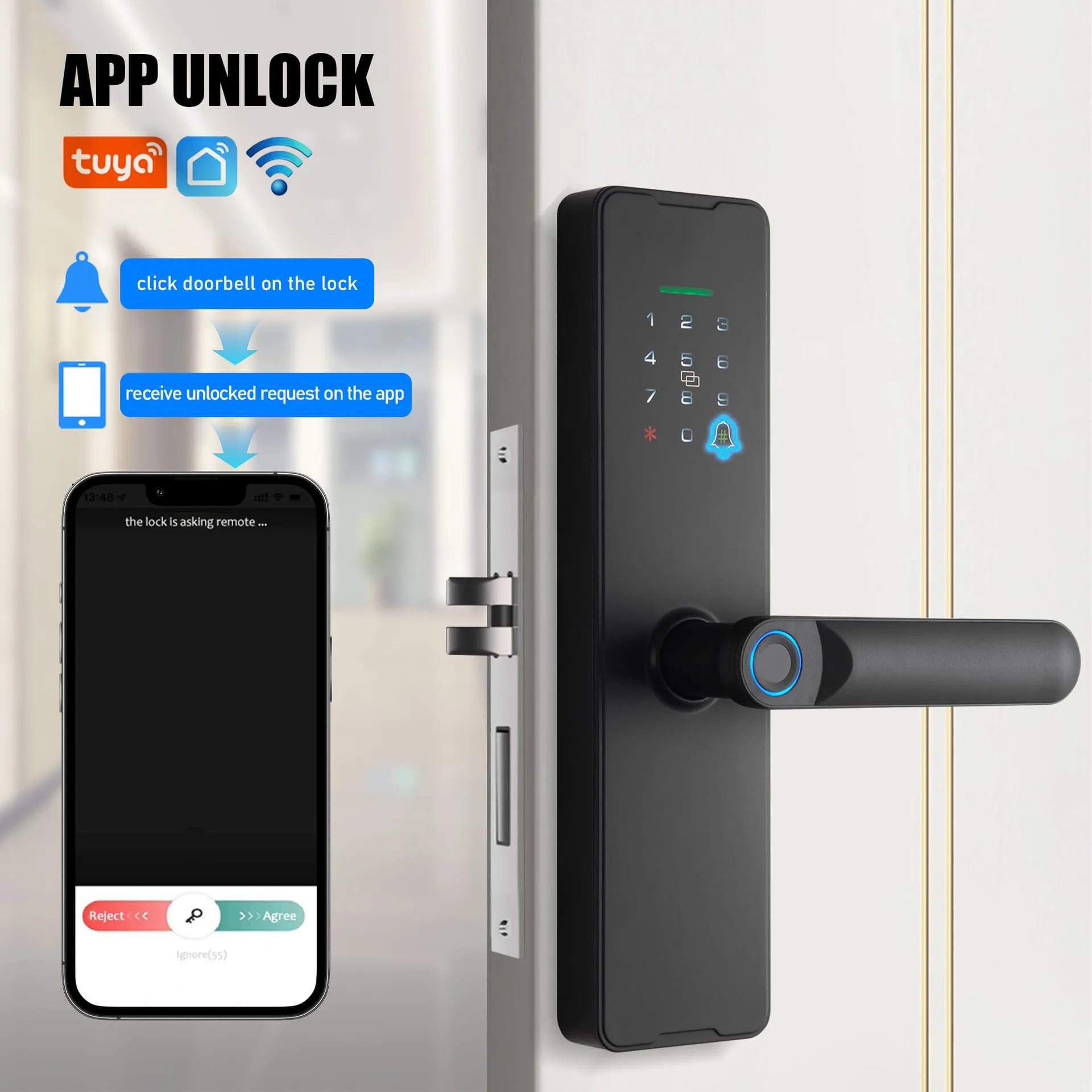 WAFU WF-X8 Smart Peephole Lock — smart peephole lock, 10-language menu | product photo 3
