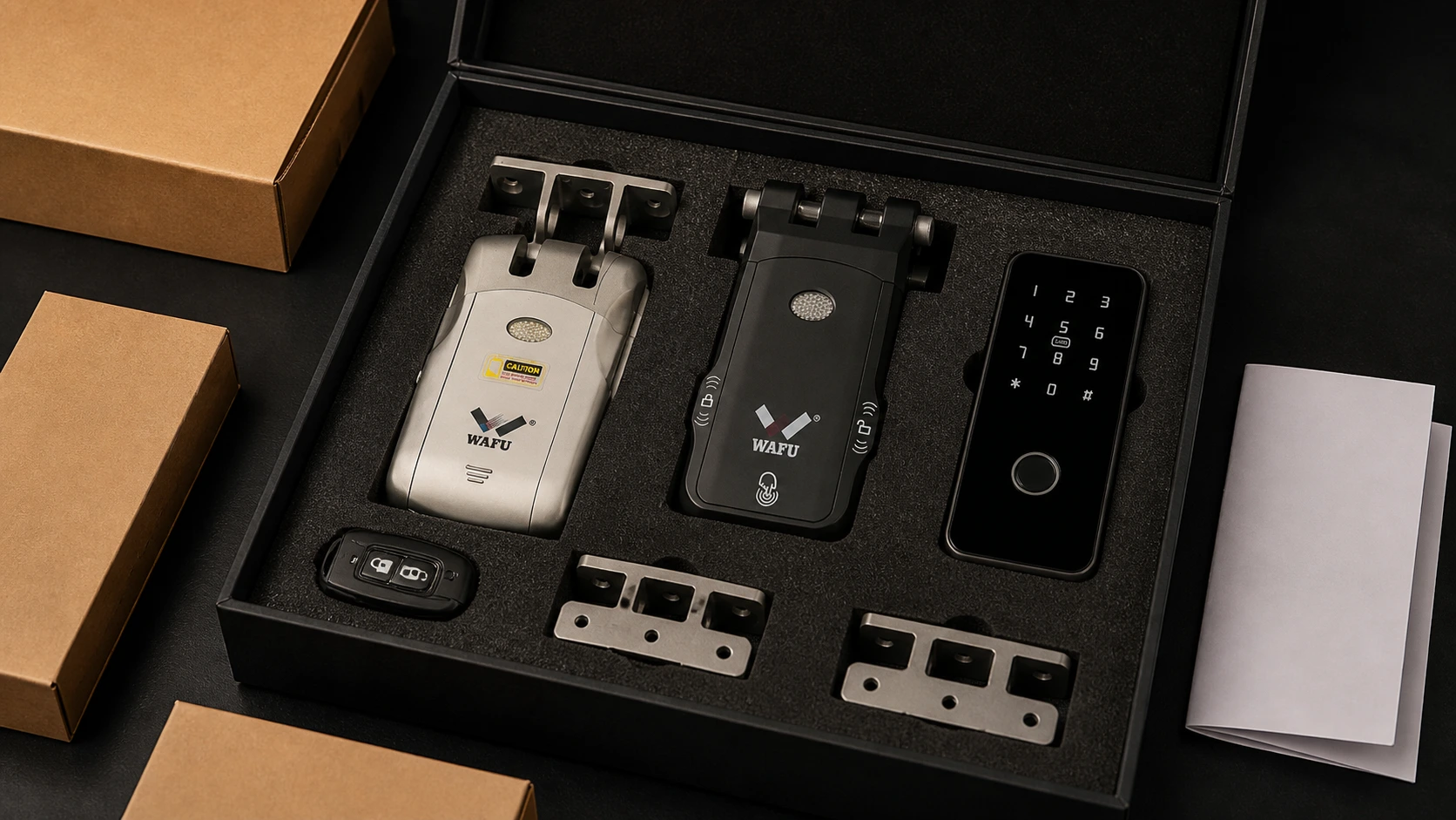 First-order sample and accessory kit for an invisible smart lock distributor