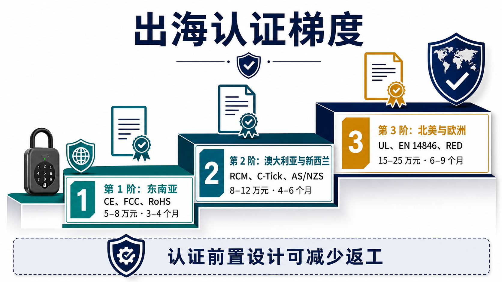 Export certification gradient and cost — SEA, ANZ, North America & Europe